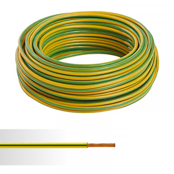 Complicado Muchas situaciones peligrosas fantasma Cable ho7v-r 6mm2 vert/jaune c100m (prix au m)
