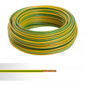 Fil électrique rigide HO7V-R 6mm² vert/jaune couronne de 100m