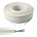 Câble électrique souple HO5VV-F 2X1 mm² blanc couronne de 50m 