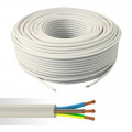 Câble électrique souple HO5VV-F 3G1 mm² blanc couronne de 50m 