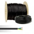 Câble électrique rigide U-1000 R2V 3X4mm² noir 