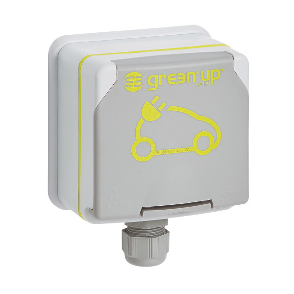 Pack Prise LEGRAND Green up - 090471 - 3,7 kW + Protections électriques -  Prises renforcées - Carplug