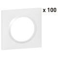 Lot de 100 plaques Legrand Dooxie carrées 1 poste finition blanc