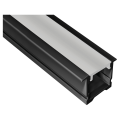 Profilé aluminium encastré pe2 pour ruban led - 2m - noir