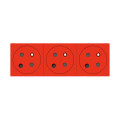 Triple Prise de Courant Mosaic Link Legrand Rouge 2P+T Surface à Détrompage – Raccordement Latéral – 6 Modules
